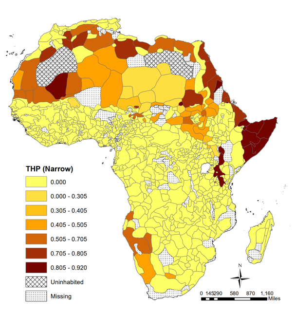 Spatial distribution of transhumant pastoralism index