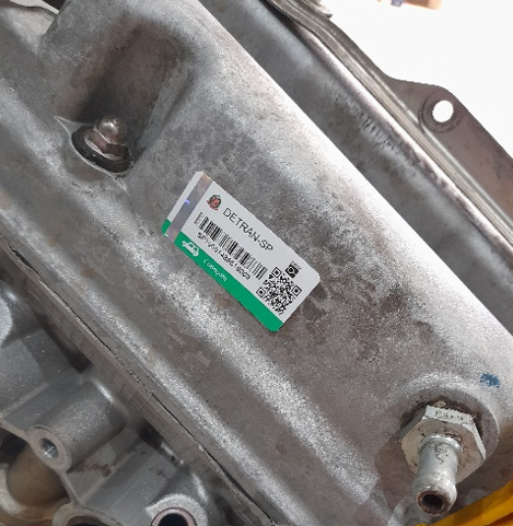 QR code providing registration information for auto parts