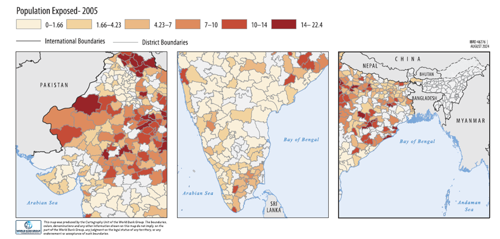 Rural population exposed to PMGSY road up to 2004