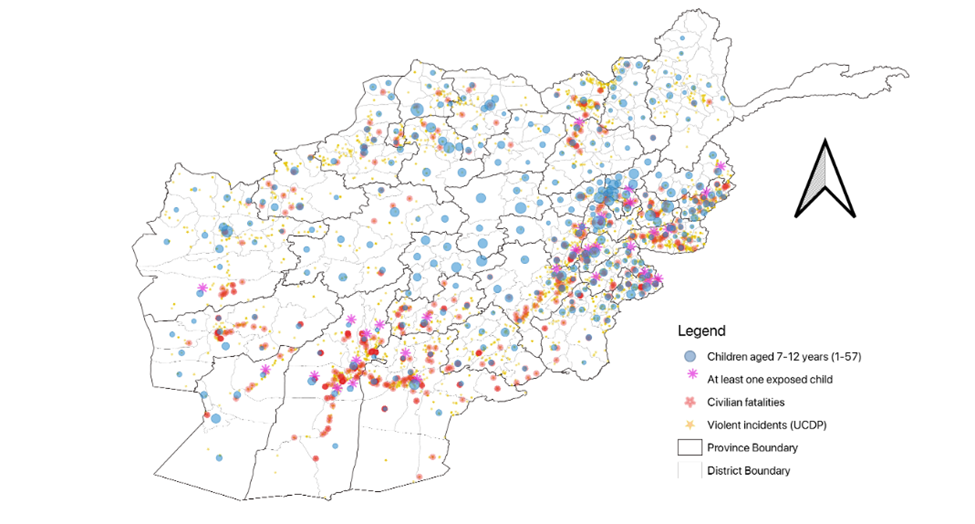 Spatial distribution of violent incidents and civilian casualties (2009–2016)