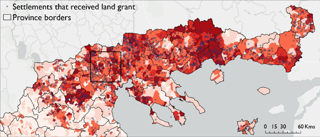 Refugees in 1928 and land grants across settlements: Macedonia and Greece