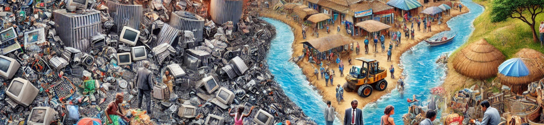 image depicting e-waste and natural resource wealth, the subjects of this week's articles