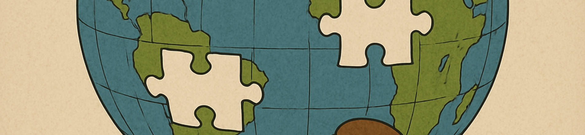 people looking at the world with puzzle pieces missing