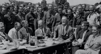Franklin Roosevelt at a Civilian Conservation Corps camp in 1933