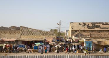 busy market in Senegal full of traders