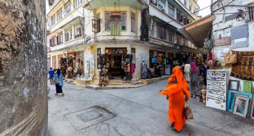 Busy street in Zanzibar