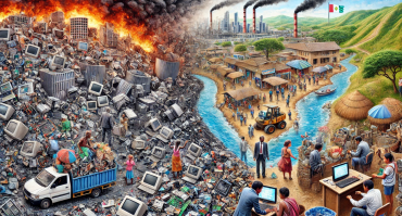 image depicting e-waste and natural resource wealth, the subjects of this week's articles