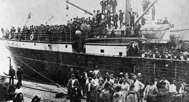 Italian immigrants arriving in Brazil