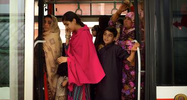 Women on bus in Lahore