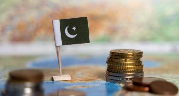 Pakistan flag and coins