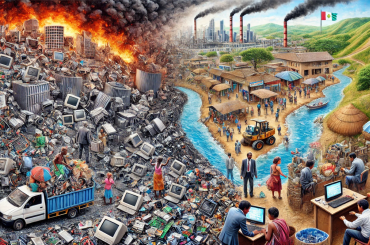 image depicting e-waste and natural resource wealth, the subjects of this week's articles