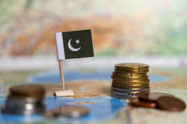 Pakistan flag and coins